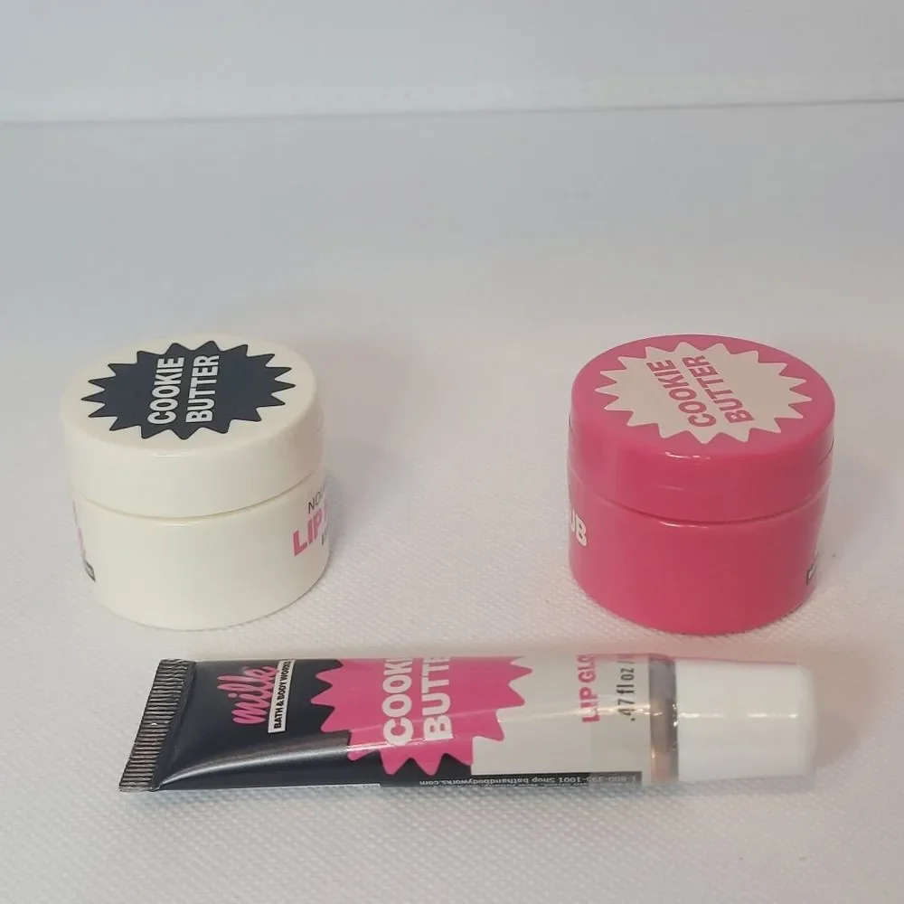 BBW Milk Bar Cookie Butter 2025 Lip Mask Gloss Scrub 3 Pc Set New All Sealed OOS